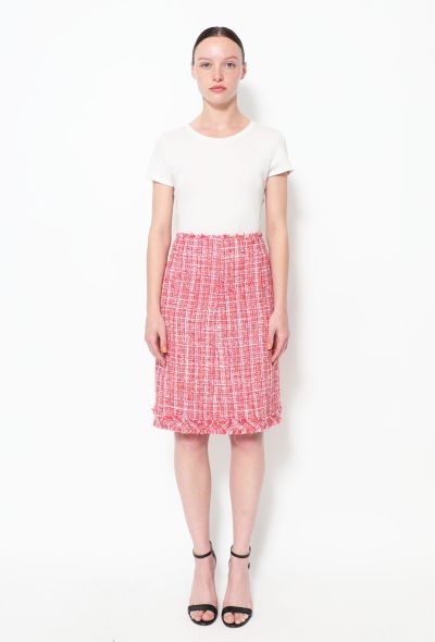 Chanel Spring 2004 Frayed Tweed Skirt - 1