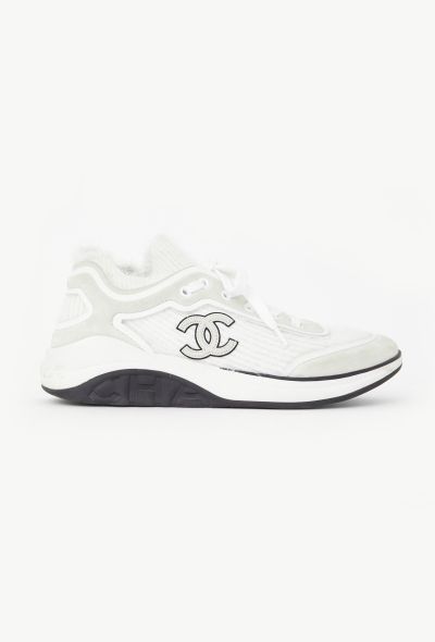 Chanel 2019 Ribbed Mohair 'CC' Sneakers - 1