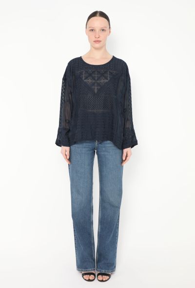 Isabel Marant Embroidered Silk Tunic Top - 2