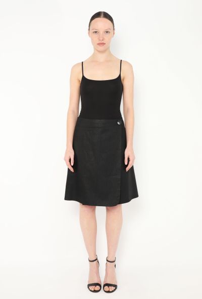 Céline Iridescent Linen Wrap Skirt - 2