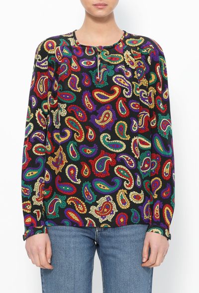 Valentino Vintage Paisley Printed Blouse - 1