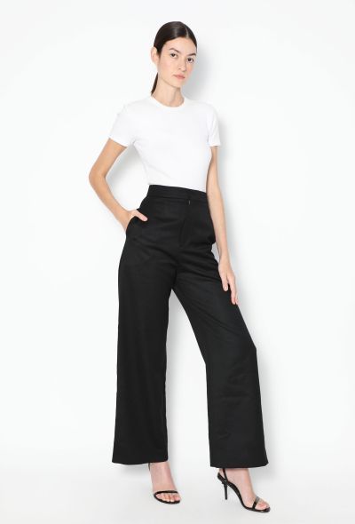 Loewe Black High-Waisted Twill Trousers - 2