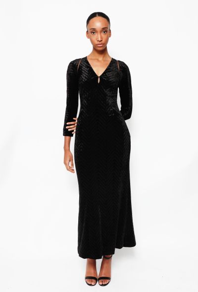 Gianni Versace Vintage Chevron Velvet Gown - 2