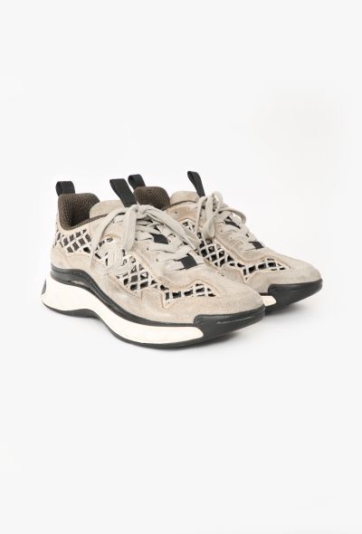 Chanel 2021 Embroidered Suede Sneakers - 2