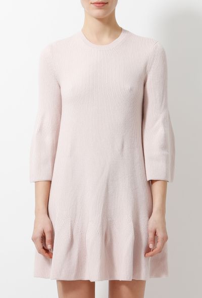 Alexander McQueen Cashmere Blend Ribbed Flared Dress - 1