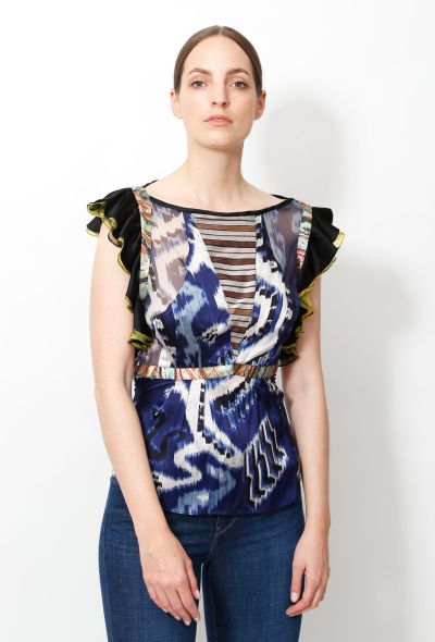 Balenciaga F/W 2007 ''Ikat'' Silk Top - 1