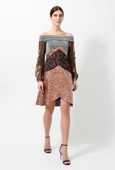 Rodarte F/W 2014 Lamé Sequined Dress - 1
