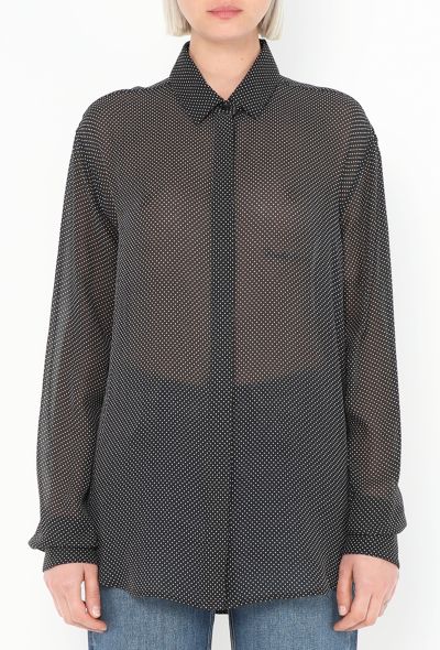 Saint Laurent 2019 Silk Polka Dot Blouse - 1