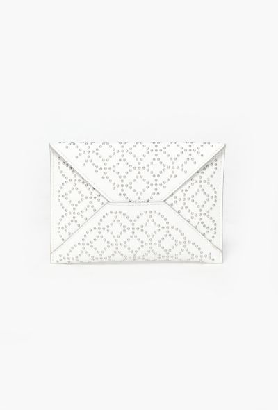 Alaïa Studded White Envelope Clutch - 1