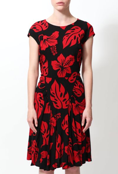 Prada Floral Print Ruched Day Dress - 2