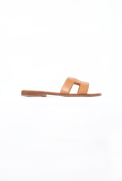 Hermès Caramel brown 'Oran' Leather Sandals - 1