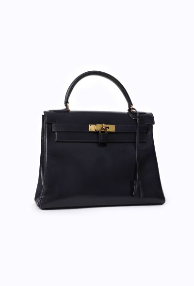 Hermès Vintage Navy Box Kelly Retourné 28, 1969 - 2