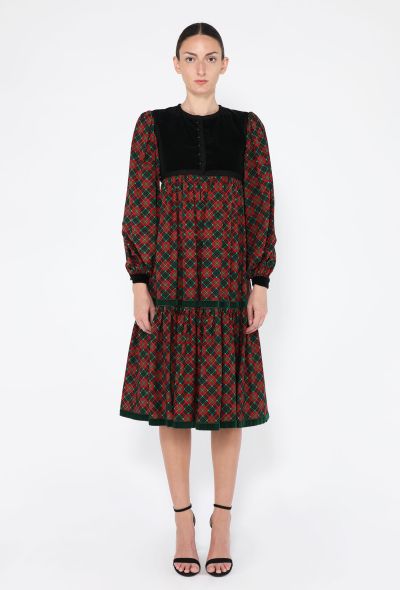 Saint Laurent Checkered Velvet Russian Dress, F/W 1977 - 1