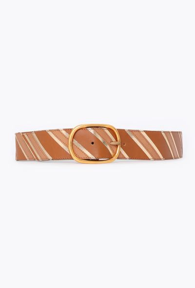 Saint Laurent Vintage Iridescent Striped Belt - 1
