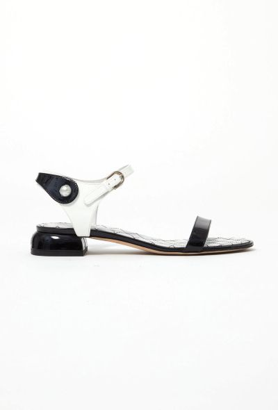 Chanel Bicolor Quilted Patent Sandals - 1