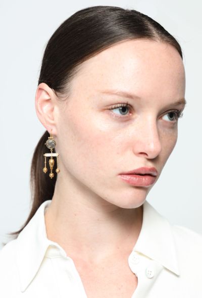 Vintage Fine Jewelry Antique Neo Etruscan 18k Gold Mono Earring - 2