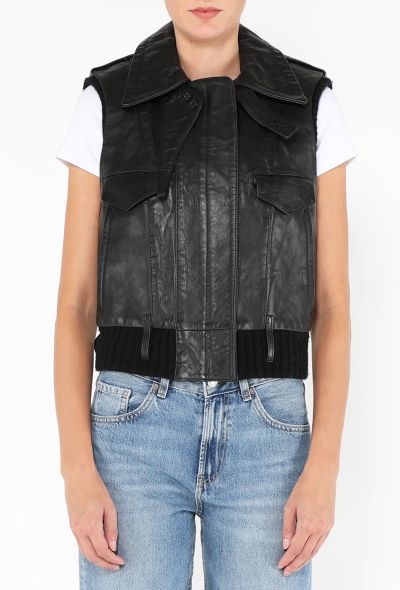 Balenciaga F/W 2002 Leather Bomber Vest - 1