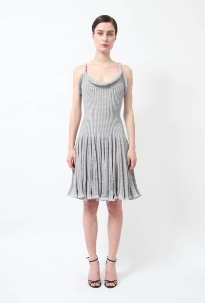 Alaïa Grey Textured Skater Dress - 1