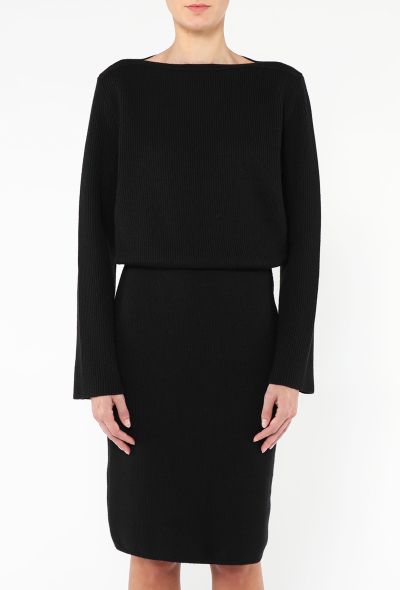 Alaïa Ribbed Knit Sweater Dress - 2
