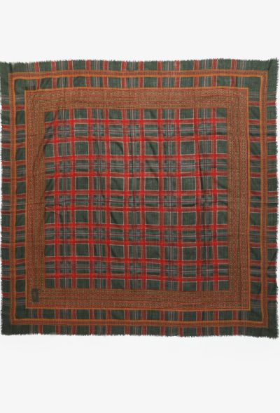 Saint Laurent Vintage Checkered Wool & Silk Scarf - 1