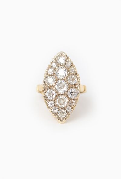 Vintage Fine Jewelry Vintage 18k Yellow Gold Diamond Marquise Ring - 1