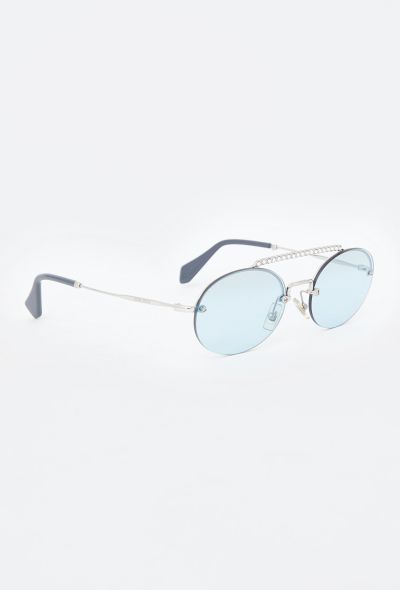 Miu Miu 2021 Oval Embellished Sunglasses - 2