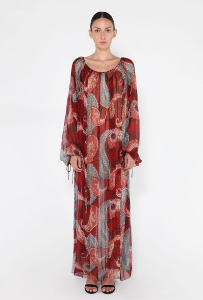 Paisley Printed Chiffon Kaftan - 1