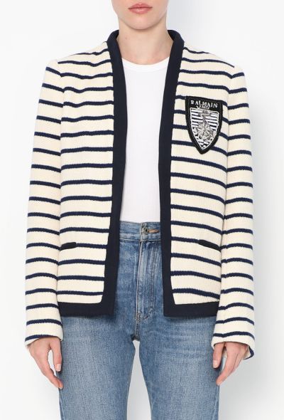 Balmain 2021 Marinière Collegiate Jacket - 1