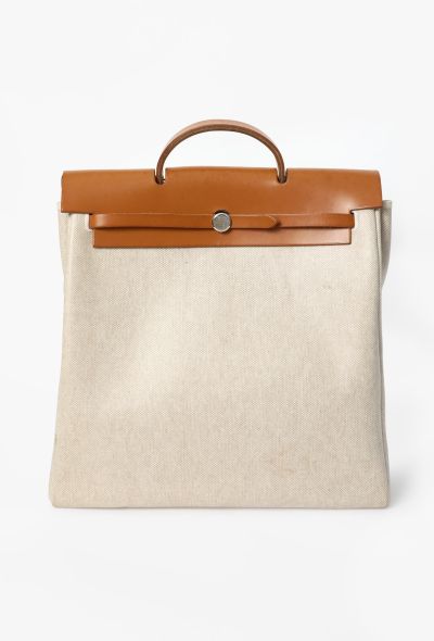 Hermès Vintage Toile & Vache Hunter 'Évolutionnaire' Herbag - 2