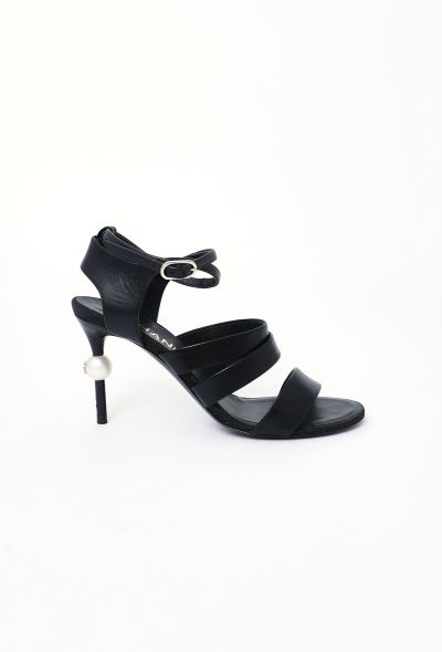 Chanel Leather Pearl 'CC' Sandals - 1