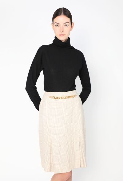 Céline Vintage Houndstooth Chainlink Skirt - 1