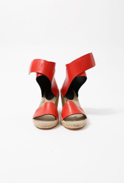 Céline Leather Wedge Espadrilles - 2