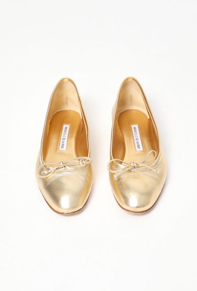Manolo Blahnik 2023 Metallic Veralli Ballerina Flats - 1