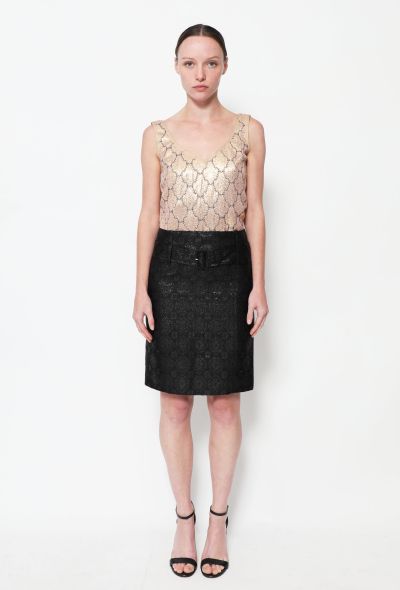 Prada S/S 2002 Brocade Belted Skirt - 1