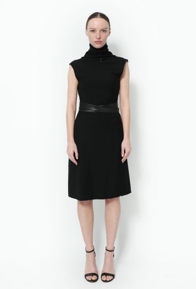 Alaïa Belted Turtleneck Knit Dress - 2