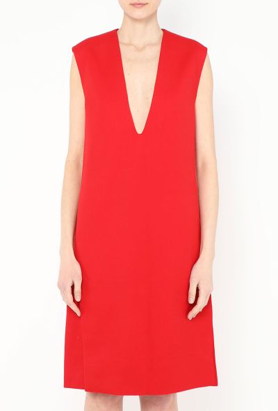 Céline Plunging Twill Shift Dress - 2