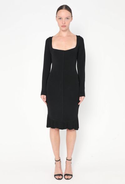 Alaïa S/S 1990 Bodycon Pleated Hem Dress - 1