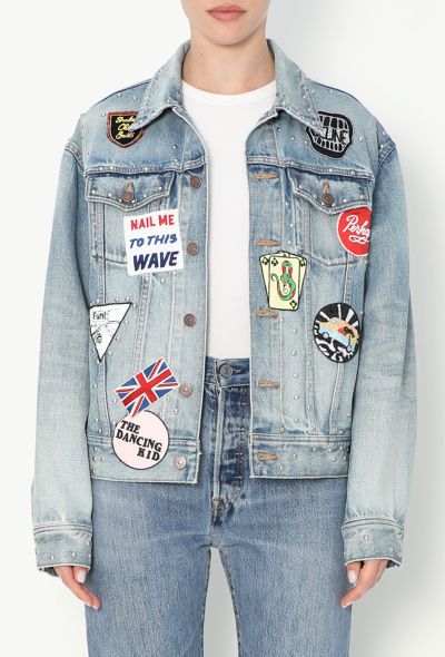 Céline 2021 Studded Denim Patchwork Jacket - 1