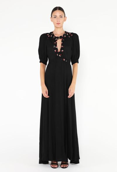 Ossie Clark RARE 1970 'Moon & Stars' Keyhole Gown - 1