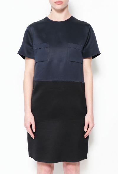 Céline Navy & Black Silk Shift Dress with Double Pockets – 2010 - 2