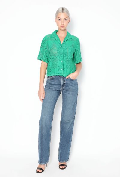Valentino Floral Scalloped Lace Top - 2