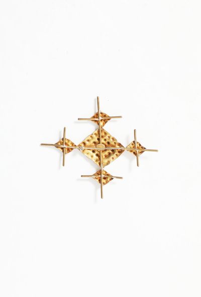 Vintage Fine Jewelry Van der Straetan Geometric Cross Brooch - 2