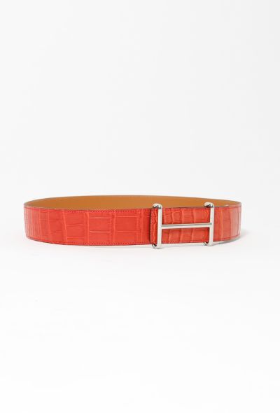 Hermès Thin Alligator 'H' Belt - 2