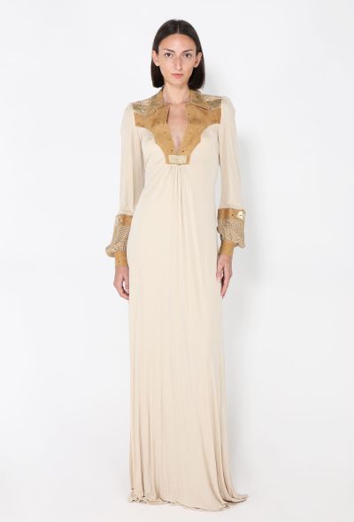 Western Suede-Trim Gown, 1970s - 1