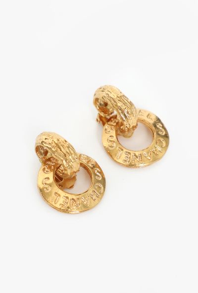 Chanel 1993 Cut-out Hoop Clip Earrings - 2