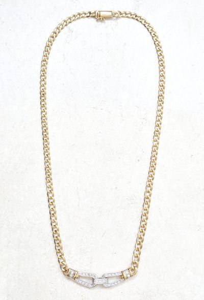 Vintage Fine Jewelry Vintage 18k Gold & Diamond Chainlink Necklace – 1980s - 1
