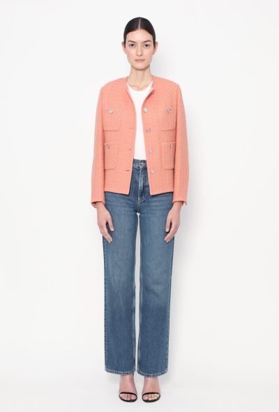 Chanel 2021 Collarless Tweed 'CC' Jacket - 2