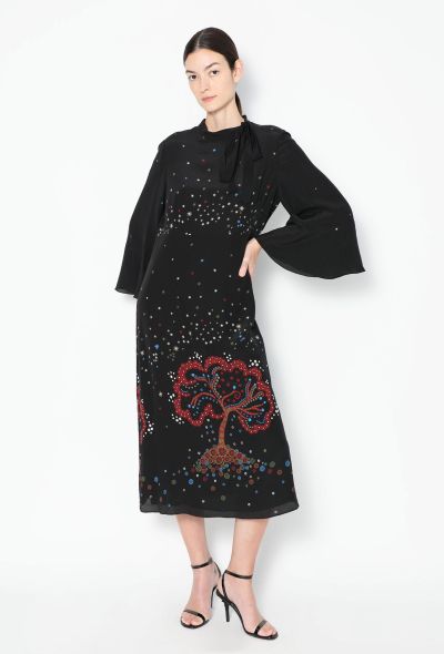 Valentino Printed Lavallière Midi Dress - 2