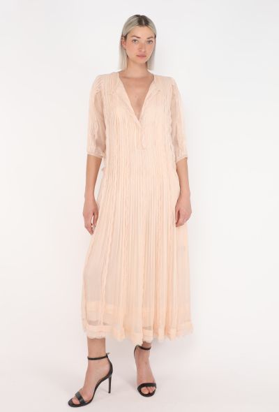 Roberto Cavalli Pleated Silk & Lace Dress, S/S 2008 - 1