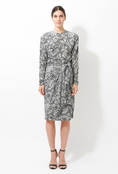 Guy Laroche '80s Floral Silk Draped Dress - 1